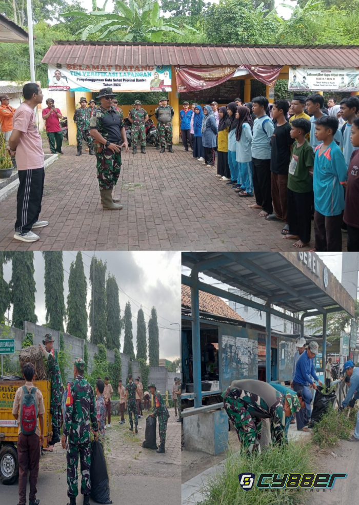 Koramil Pulomerak Bersama Kelurahan Gerem Laksanakan Jumat Bersih