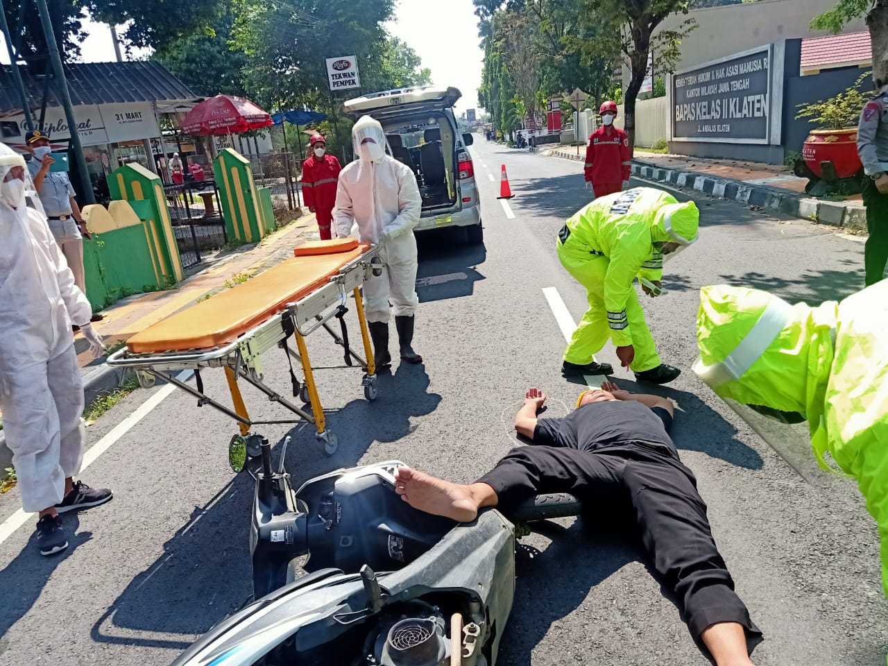 Satgas Quick Respon Sat Lantas Polres Klaten Menggelar Apel dan Simulasi