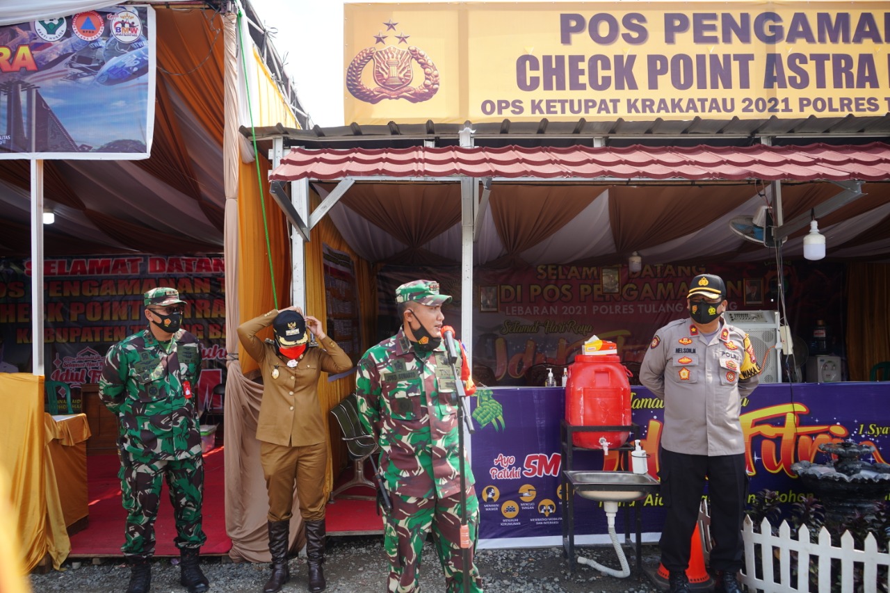 Dandim 0426 Tuba Tinjau Posko Pembatasan Mudik dan Yustisi Covid-19