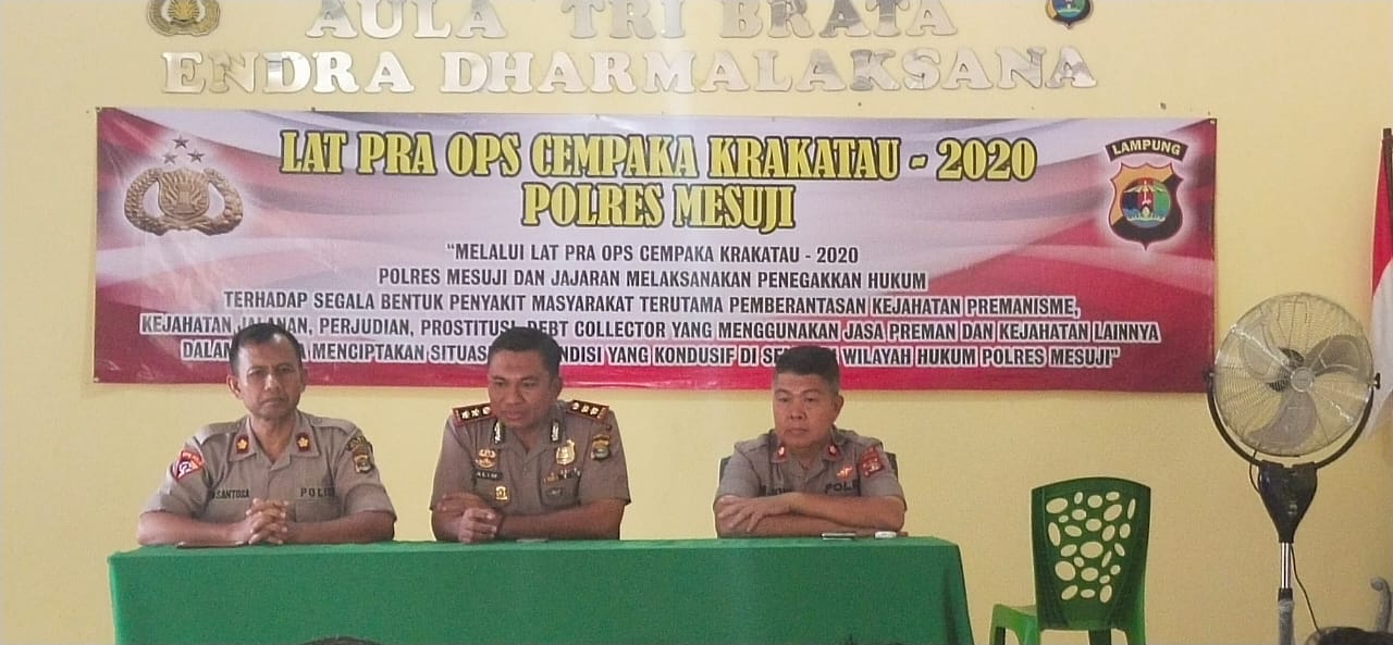 Polres Mesuji Lampung Menyelenggarakan Latihan Pra Operasi (Latpra Ops) Kepolisian