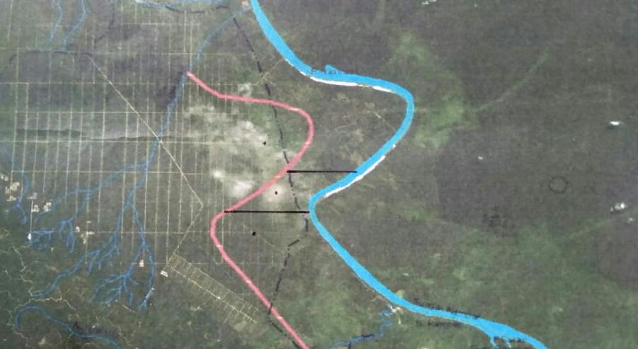 Tapal batas desa Kuala Tolam dengan Sungai Buluh Kabupaten Pelalawan Hampir Rampung
