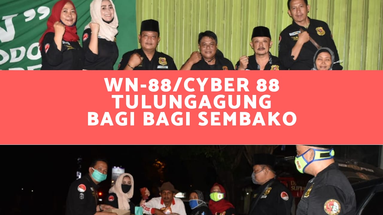 Untuk Meringankan Beban Masyarakat, WN-88 dan Cyber 88 Tulungagung Membagikan Sembako