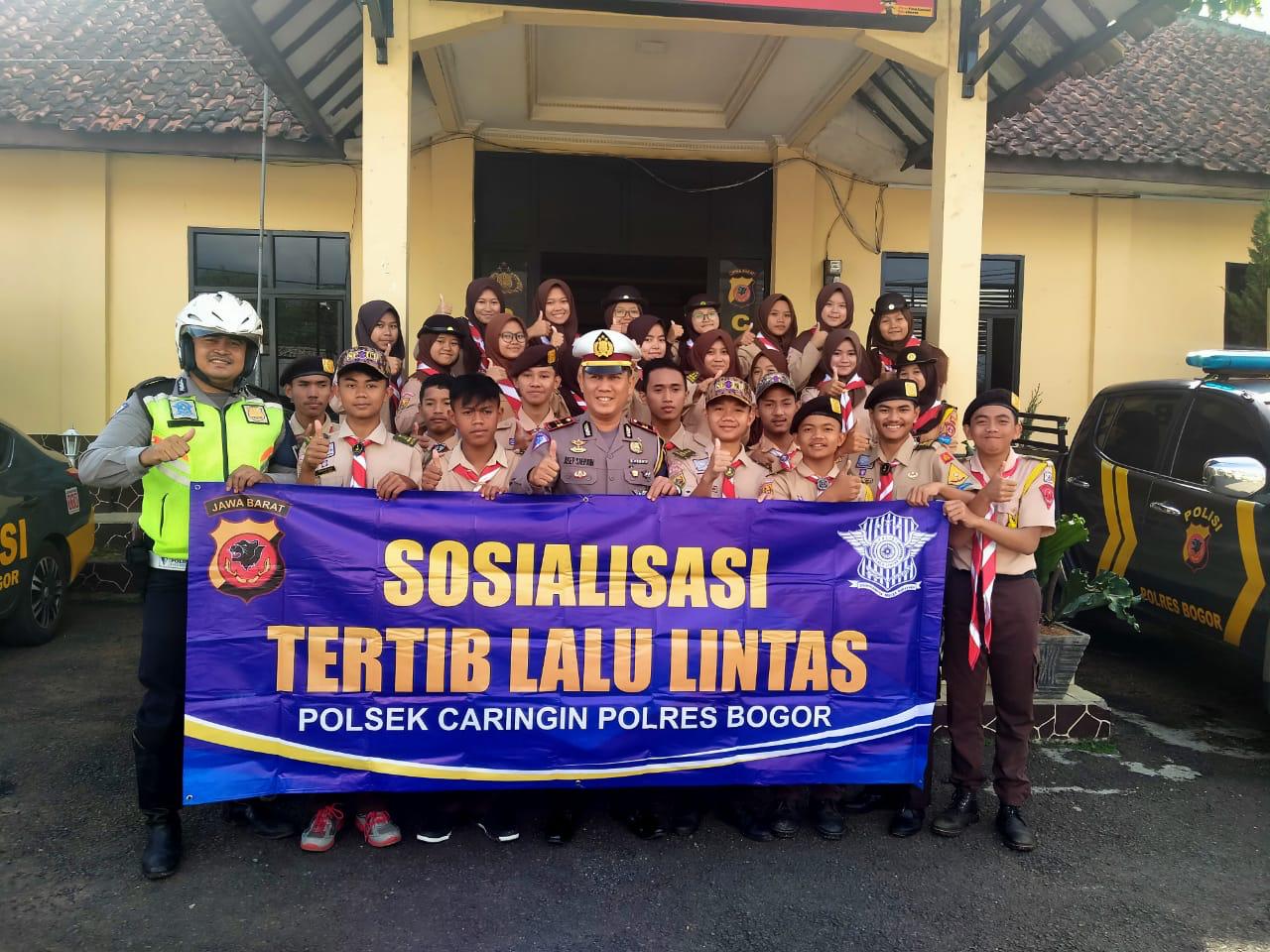 Unit Lalu Lintas Polsek Caringin Latih Kedisiplinan Berlalulintas