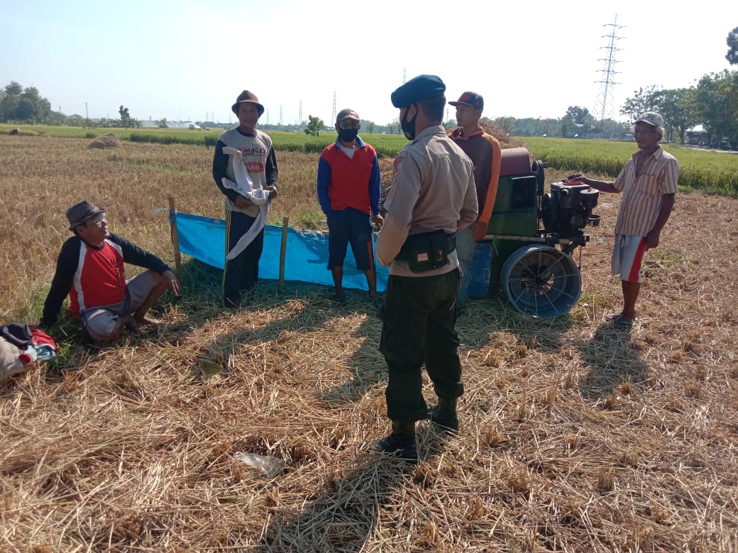 Sat Brimob Polda Jabar Lakukan Pendisiplinan Protokol Kesehatan Kepada Para Petani di Desa Wanasaba Cirebon