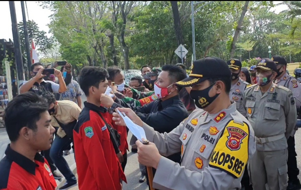 Secara Serentak, Kapolres Bersama Forkopimda Majalengka, Kampanyekan 3M
