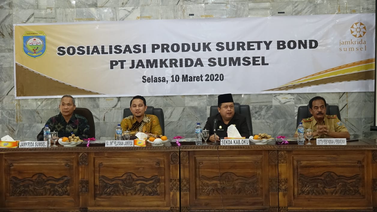 Sekretaris Daerah OKU Membuka Sosialisasi Produk Surety Bond PT. Jamkrida Sumsel 