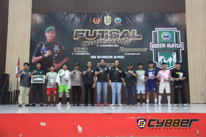 Final Futsal Kodim Klaten Sport Fest 2025 Ditutup, Ribuan Warga Padati GOR Gelarsena