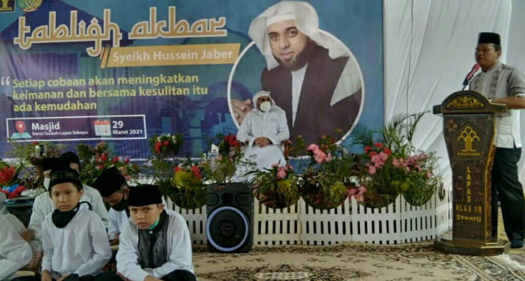 Lapas kelas llB Sekayu Peringati Isra Miraj Nabi Muhammad SAW 1442 H Bersama Syekh Hussein Jaber