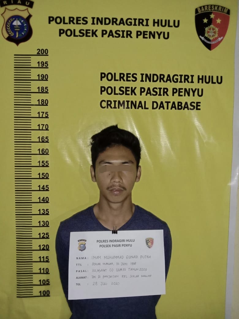 Polsek Pasir Penyu Inhu, Amankan Seorang Pria Diduga Pelaku Narkoba Jenis Sabu-sabu