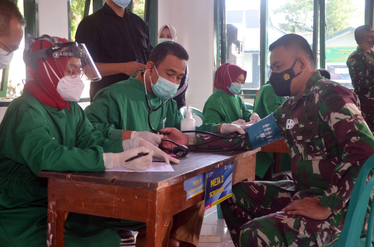 Ratusan Prajurit Kodim 0608/Cianjur Kembali di Vaksinasi Tahap II
