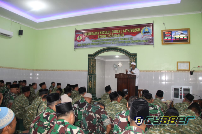 Kodim 0723/Klaten Peringati Nuzulul Qur’an Ramadhan 1447 H, Perkuat Keimanan Prajurit  Narasi:
