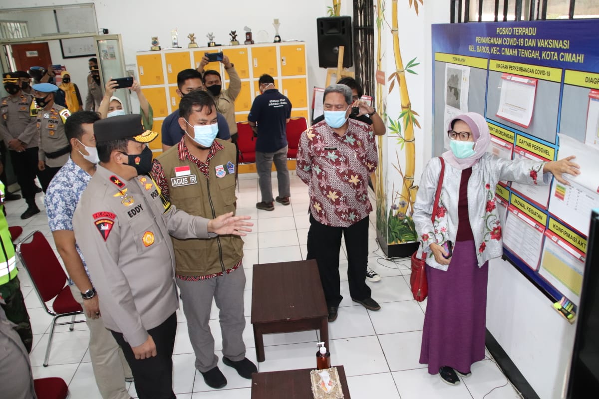 Wakapolda Jabar Cek Pos PPKM Mikro di Wilkum Polres Cimahi