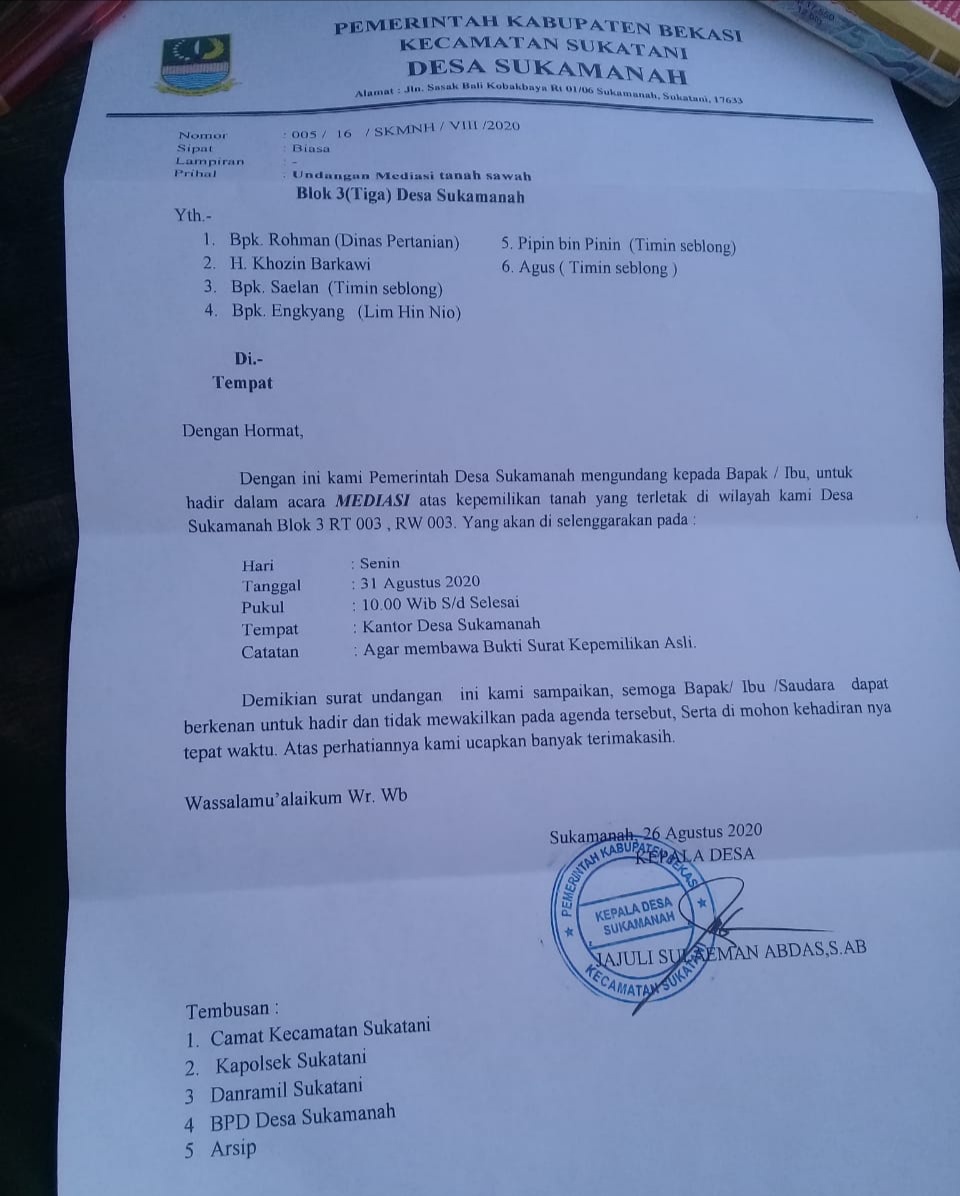 Acuhkan Tahap Mediasi, LMPPSDMI Tuding  Dinas Pertanian Tidak Patuh Terhadap Aturan