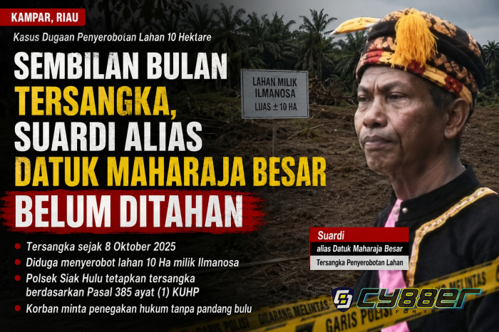 Suardi alias Datuk Maharaja Besar Jadi Tersangka Sejak 2025, Namun Belum Ditahan