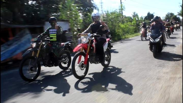 Patroli Gabungan TNI-Polri Jelang PSU Lanjutan Tahap II di Labuhan Batu