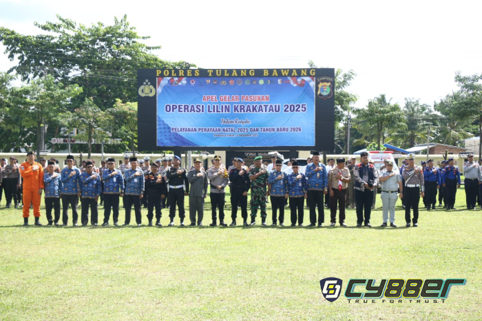 Kodim 0426 Tulang Bawang Laksanakan Apel Gelar Pasukan Operasi Lilin Krakatau 2025