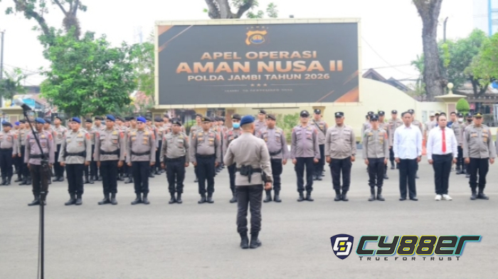 Perkuat Sinergi Penanggulangan Bencana, Polda Jambi Gelar Apel Aman Nusa II 2026
