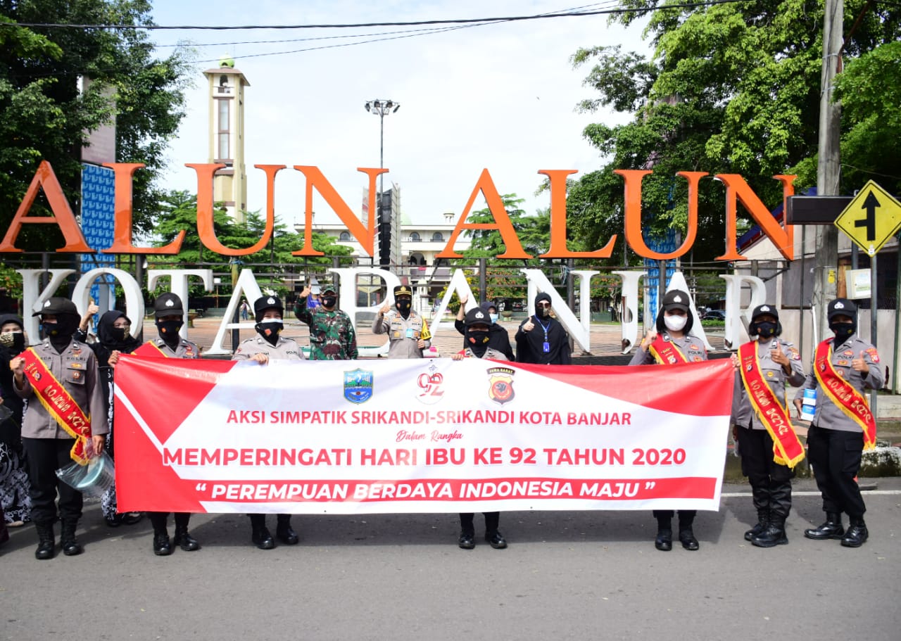 Kapolres Banjar bersama Walikota Banjar serta Srikandi-srikandi Kota Banjar Gelar Aksi Simpatik Memperingati Hari Ibu