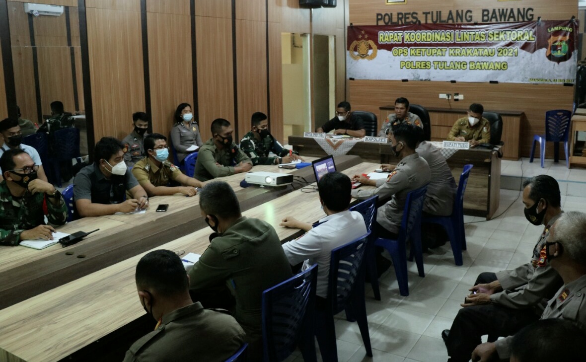 Polres Tulang Bawang Gelar Rakor Jelang Operasi Ketupat Krakatau 2021
