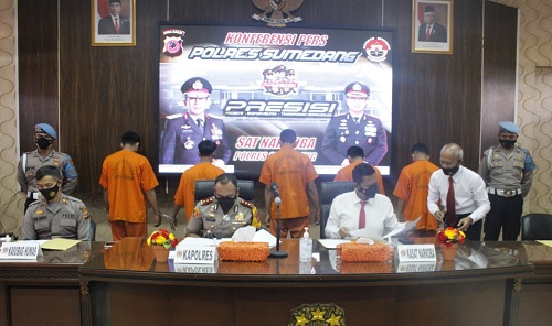 Konferensi Pers Tindak Pindana Penyalahgunaan Narkotika Polres Sumedang