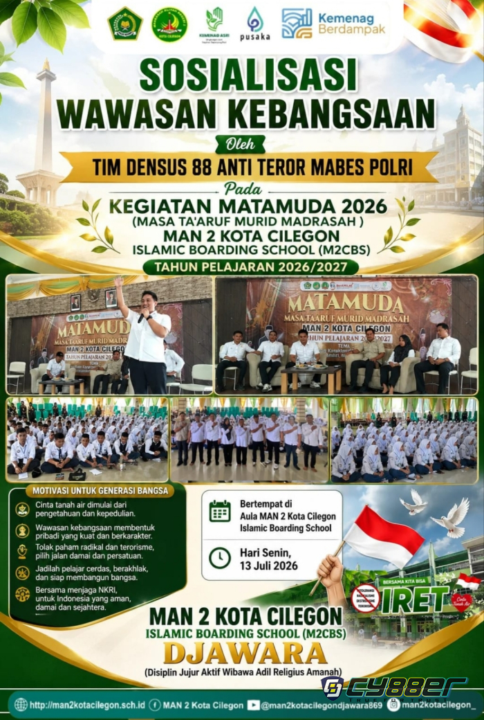 Densus 88 Polri Tanamkan Wawasan Kebangsaan kepada Murid Baru MAN 2 Kota Cilegon dalam MATAMUDA 2026