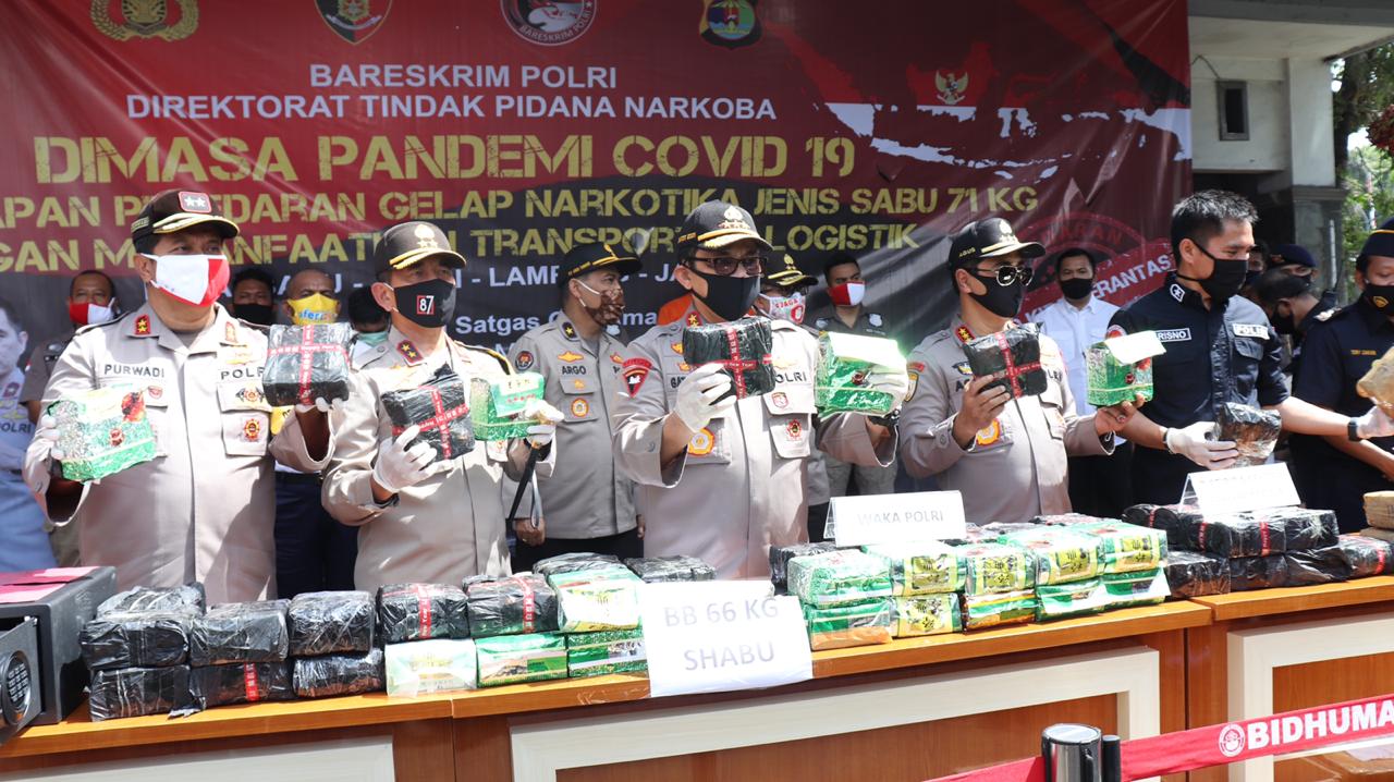 Bareskrim Polri Ungkap Kasus Narkoba Modus Ekspedisi Sembako Di Tengah Pandemi Corona