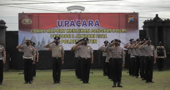Sebanyak 134 Personel Polres Klaten Mendapat Kado Istimewa Berupa Kenaikan Pangkat