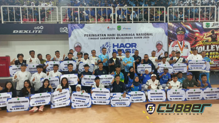 Semarak Haornas 2026, Bupati Majalengka Serahkan Bonus Atlet dan Pelatih Berprestasi