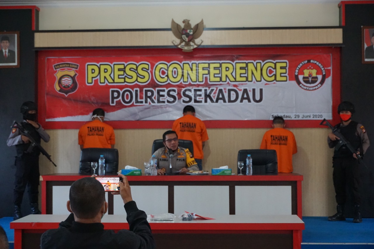 Polres Sekadau Gelar Press Conference Pengungkapan Tindak Pidana Narkotika di Bulan Juni