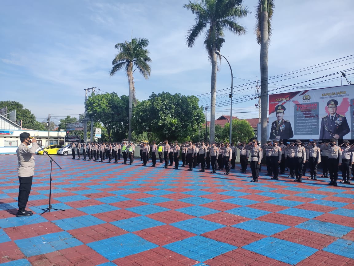 Waka Polres Majalengka Pimpin Apel Kesiapan Pengamanan Unjuk Rasa