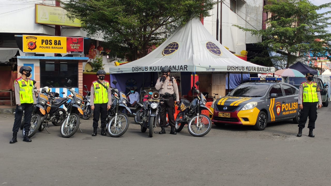 Disiplinkan Protokol Kesehata, Polres Banjar Laksanakan Patroli Kamtibmas