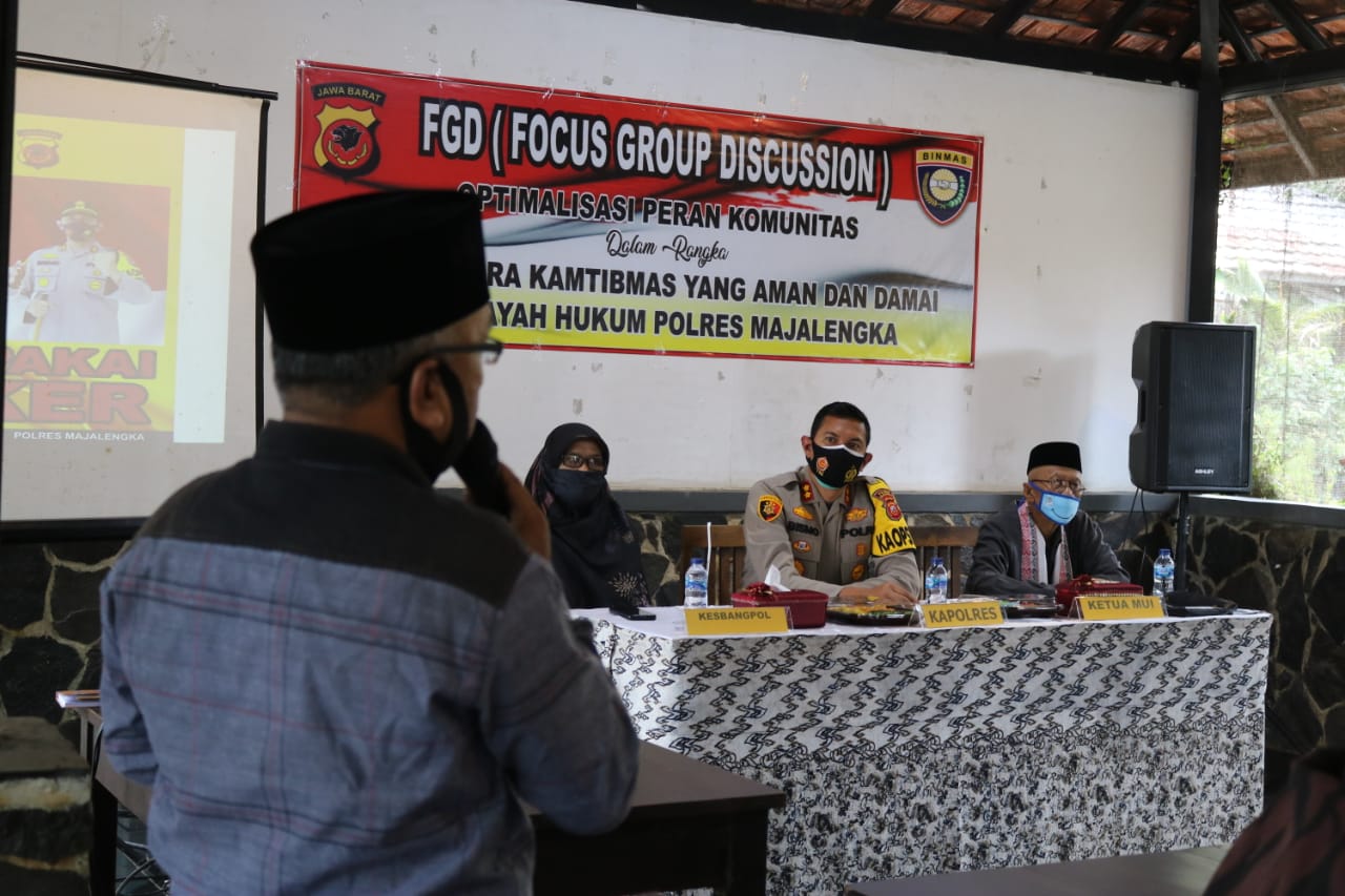 Kapolres Majalengka Pimpin FGD Optimalisasi Peran Komunitas Dalam Rangka Harkamtibmas di Wilkumnya