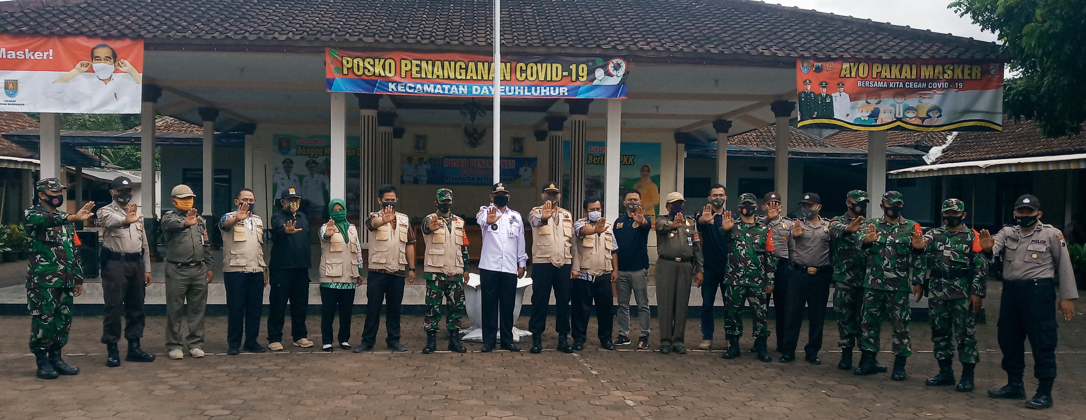 Cegah Covid 19, Forkopimcam dayeuhluhur Gelar Apel Timsus Ops Yustisi