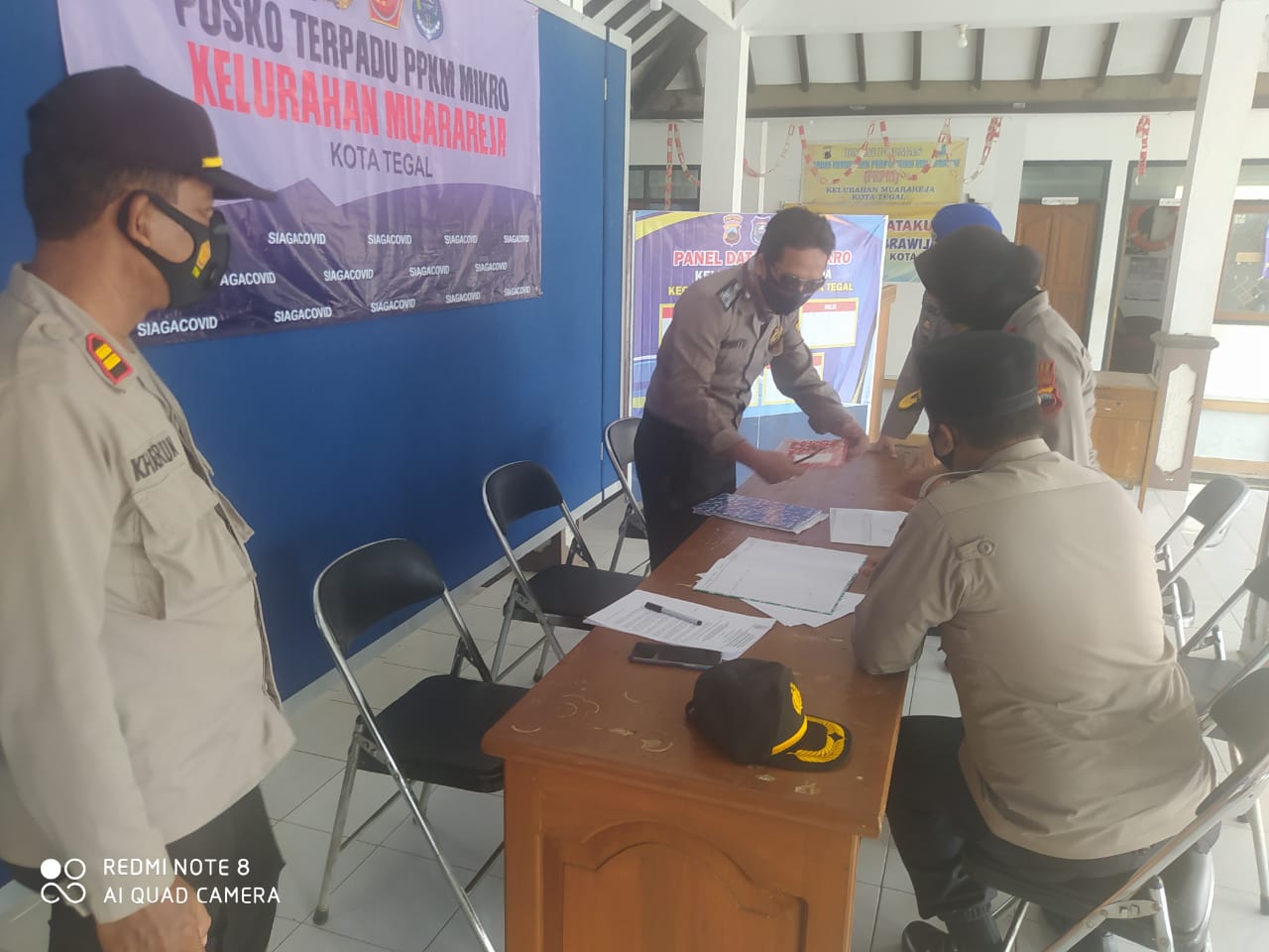 Pamatwil Lakukan Pengecekan Posko Pemberlakuan Pembatasan Kegiatan Masyarakat (PKM) Skala Mikro