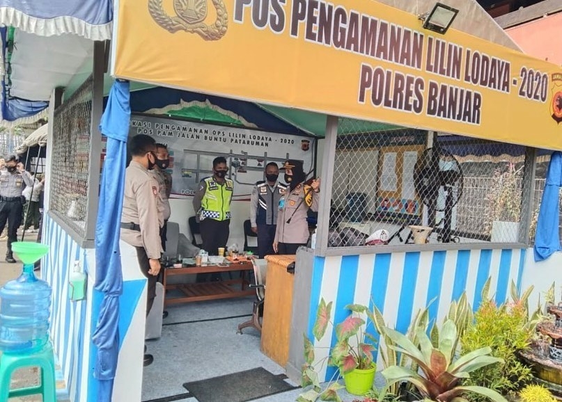 Cek Kesiapan Personel Pos Pengamanan Ops Lilin Lodaya 2020, Kapolres Banjar Polda Jabar Berikan Arahan dan Bekal Kesehatan