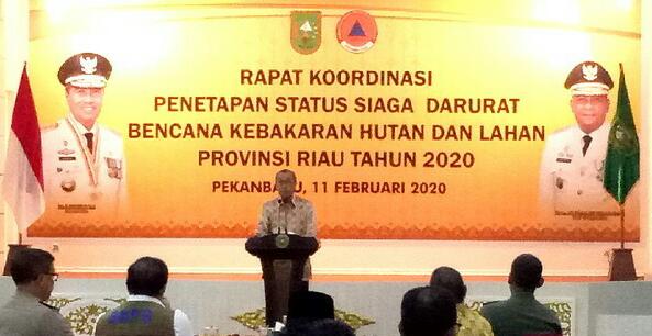 Gubernur Riau, Menetapkan Provinsi Riau Berstatus Siaga Darurat Bencana Karhutla 2020