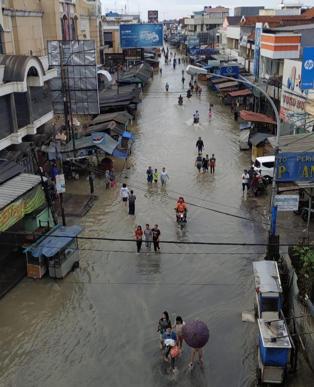 Sungai Cipunagara Pamanukan Subang Meluap