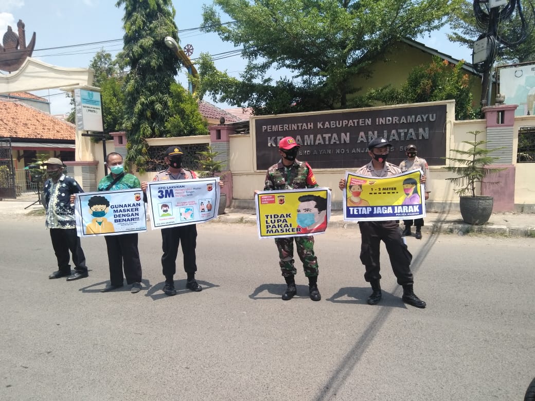 Tiga Pilar Kecamatan Anjatan, Imbau 3M Untuk Mencegah Covid-19