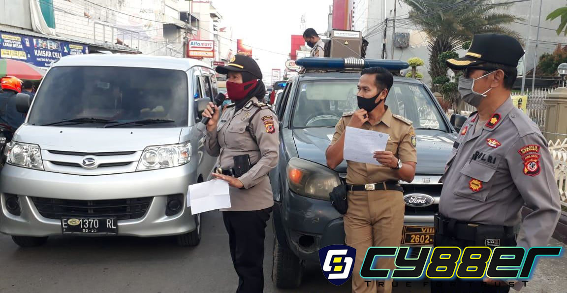 Jajaran Polsek Jatibarang, War War Pada Masyarakat Untuk Persiapan PSBB Serentak