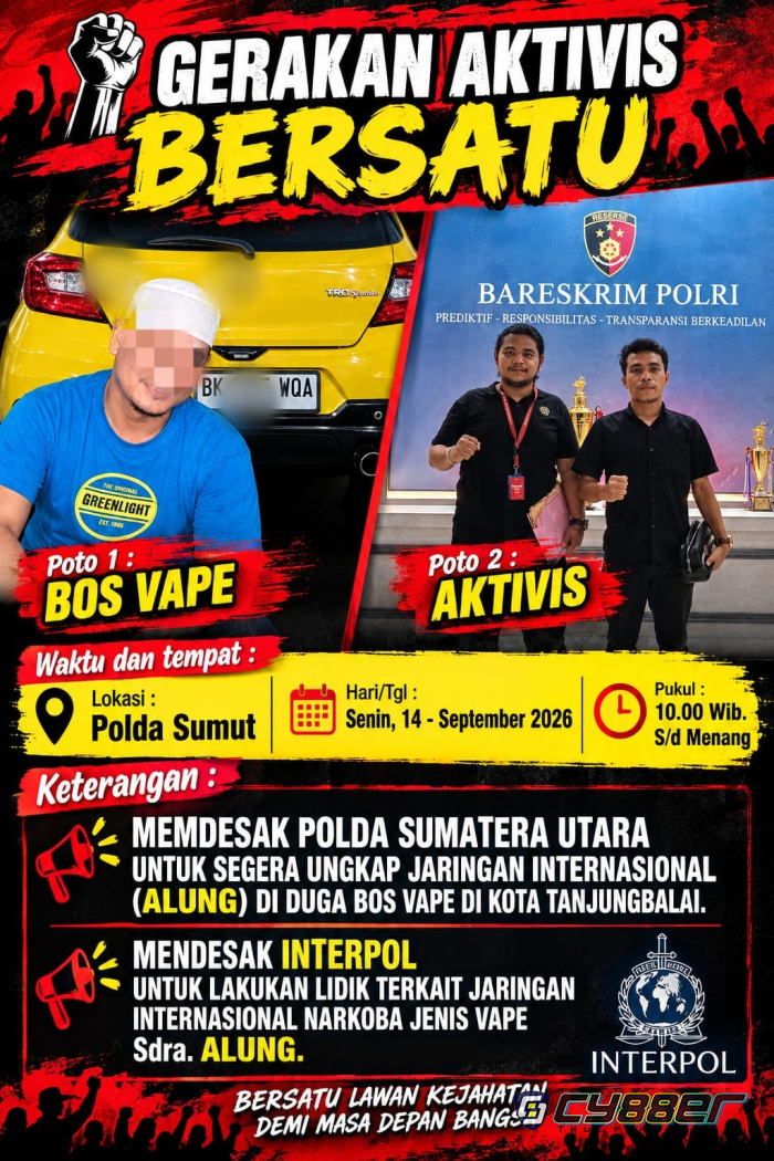 DARAH BIRU MASA DEPAN TERANCAM: GAB Desak Polda Sumut dan Interpol Libas Jaringan Internasional Vape "Getar" di Tanjungbalai