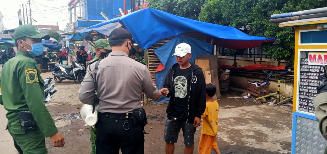 Tiga Pilar Laksanakan Ops Yustisi dan Sosialisasikan PPKM di Wilkum Polresta Bandung