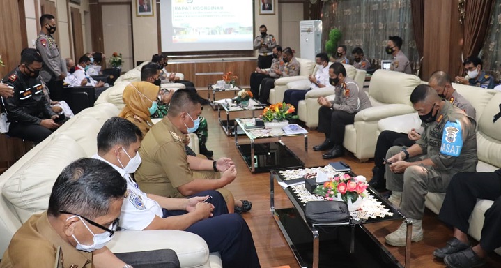 Kapolda Lampung Pimpin Rakor Bersama Instansi Terkait Giat OKK 2021 Larangan Mudik