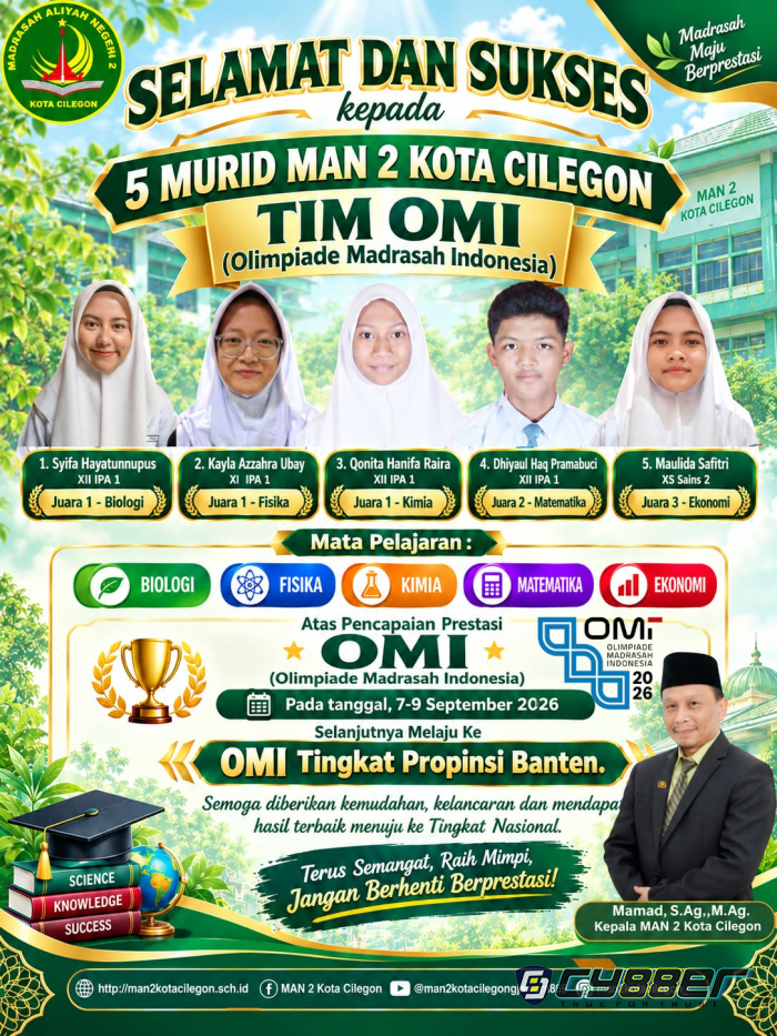 Lima Siswa MAN 2 Kota Cilegon Raih Juara OMI-K, Siap Melaju ke Tingkat Provinsi Banten