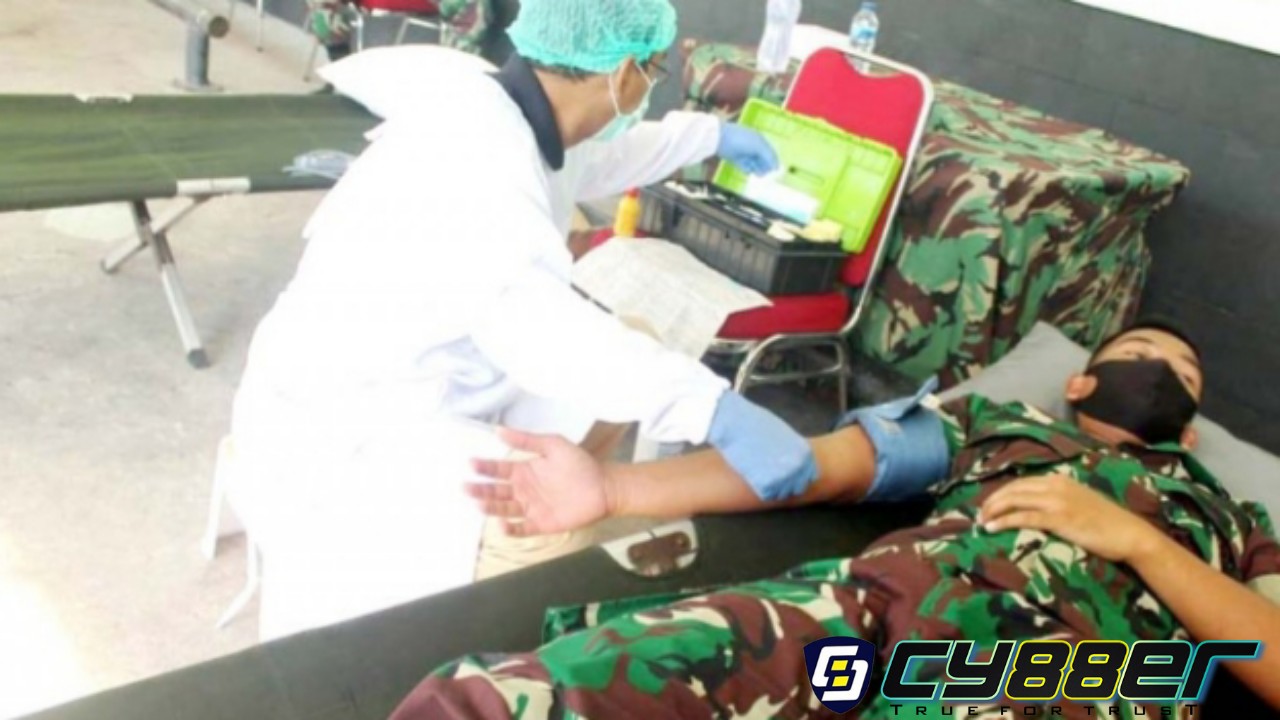 Donor Darah Yonif Mekanis GN, di Kelurahan Banjar Tengah Kecamatan Negara Jembrana