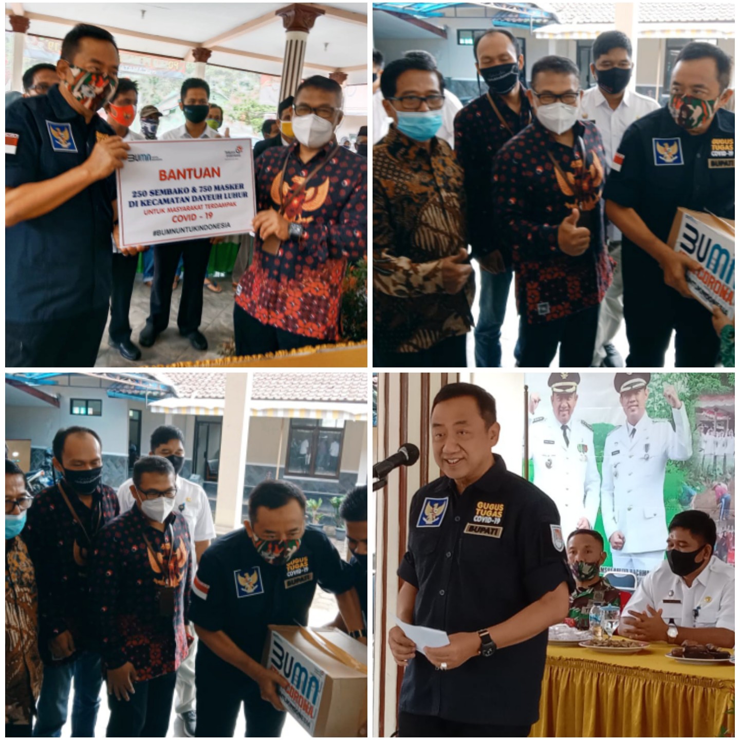 Witel Purwokerto Dan Pemkab Cilacap Menyerahkan Bantuan Kepada Masyarakat Dayeuhluhur. 
