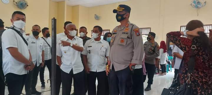 Bupati dan Kapolres Tinjau Langsung Vaksinasi Massal di Kabupaten Asahan