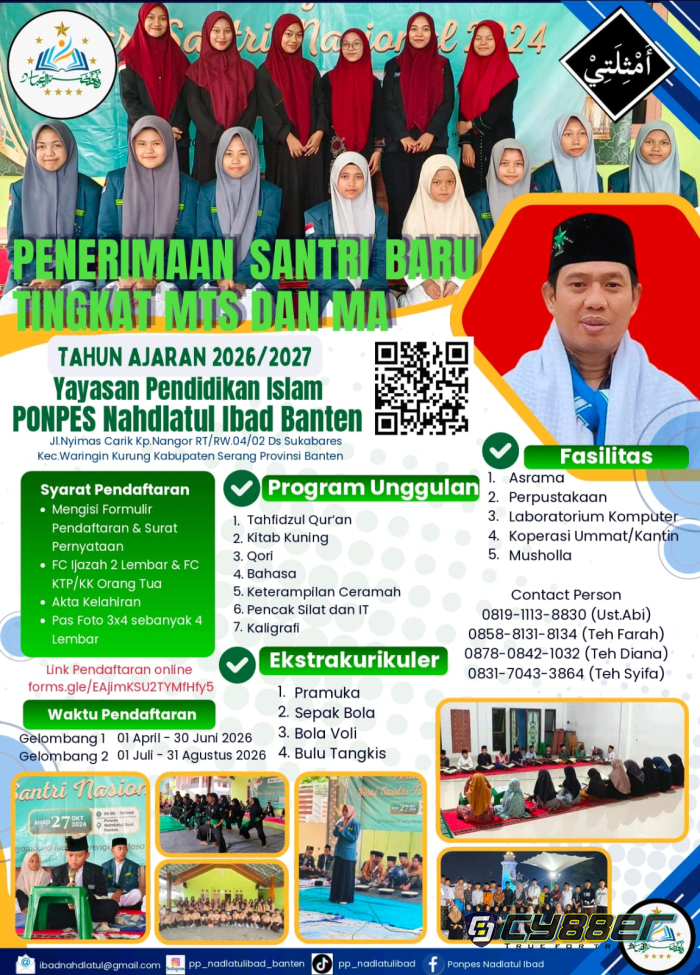 Pondok Pesantren Nahdlatul Ibad Banten Buka Penerimaan Santri Baru Tahun Ajaran 2026–2027