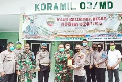 Silahturahmi Kapolsek Percut Sei Tuan ke Koramil Medan Denai