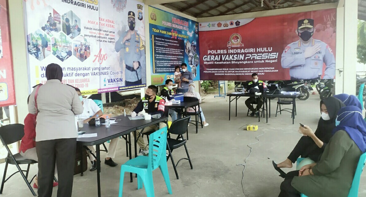 Dukung Program Pemerintah, Polres Inhu Buka Gerai Vaksin Covid-19 Presisi