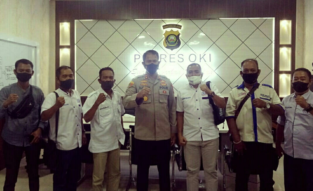 Mempererat Jalinan Silaturahmi, Pengurus SMSI OKI Audiensi Bersama Kapolres OKI